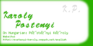 karoly postenyi business card